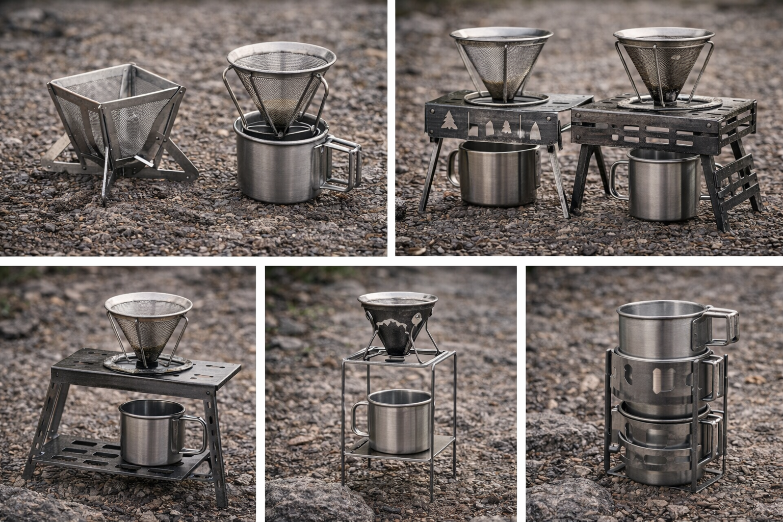 コーヒードリッパーやドリップスタンドの金属加工イメージ