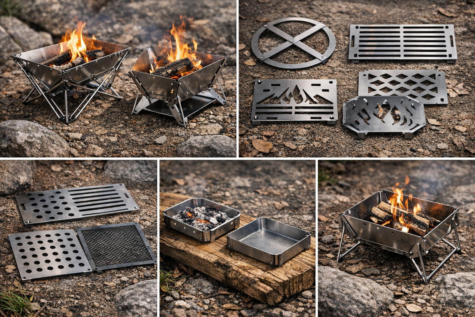 焚き火台や五徳などキャンプ用品カテゴリの金属加工イメージ